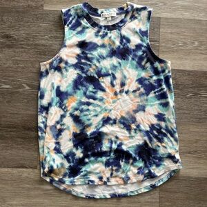 Women's Tie-Dye Tank Top - Blue and Orange